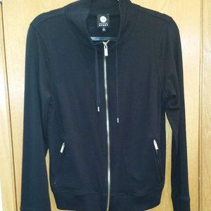 Jones NY Black Zip Front Sweatshirt Size Small
